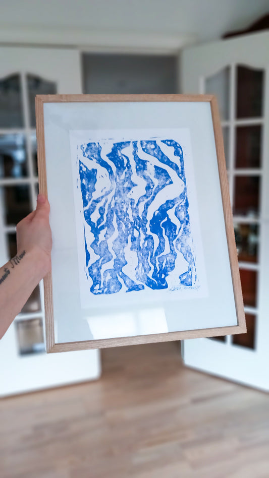 HAVIÐ - Lino cut print